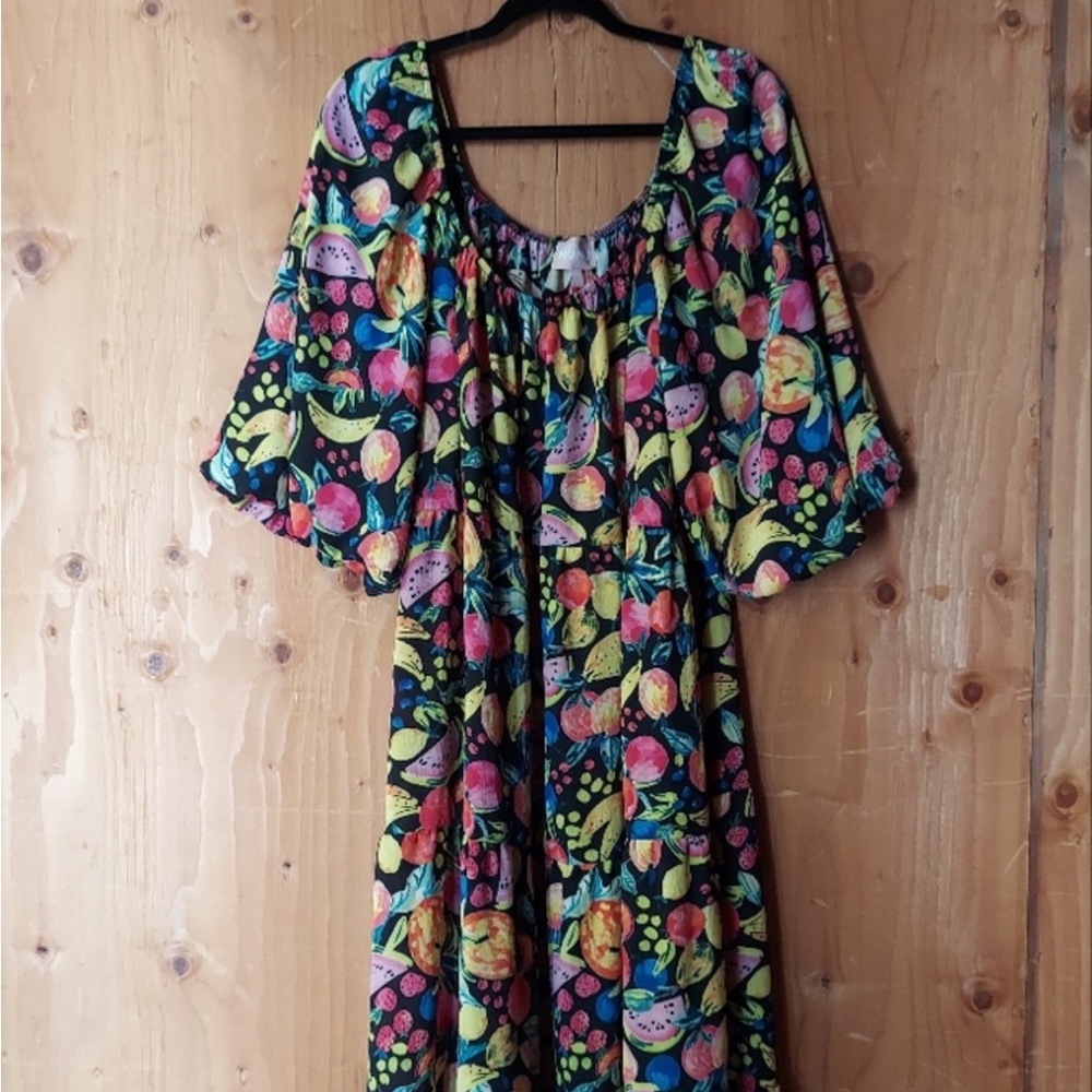 Show me your Mumu Day or Night Midi Dress Tiered Fruity Tango